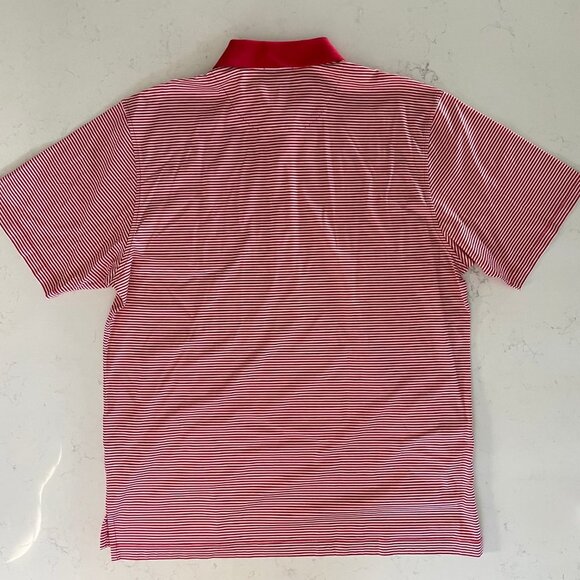 Dockers Tour Athletic SS Striped 3 Button Cotton Polo Shirt Red White Sz S NWOT - Picture 5 of 11
